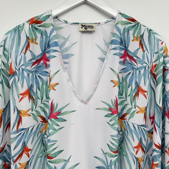 Show Me Your Mumu‎ Poncho Top XS Oversize Tropical Bird Paradise Beach Cover Up - Picture 3 of 8